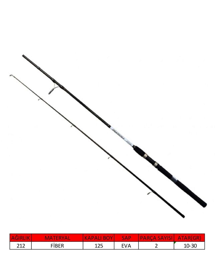 Captain 1458 Fanatic Spin 2 Parça Spin Kamış 10-30gr Atar Standart - 240 CM