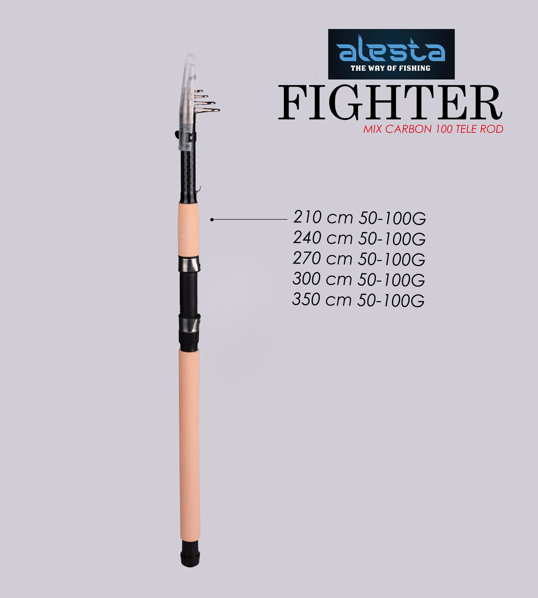 FIGHTER 100 X5000 TELE 270 CM 50-100G MIX KARBON