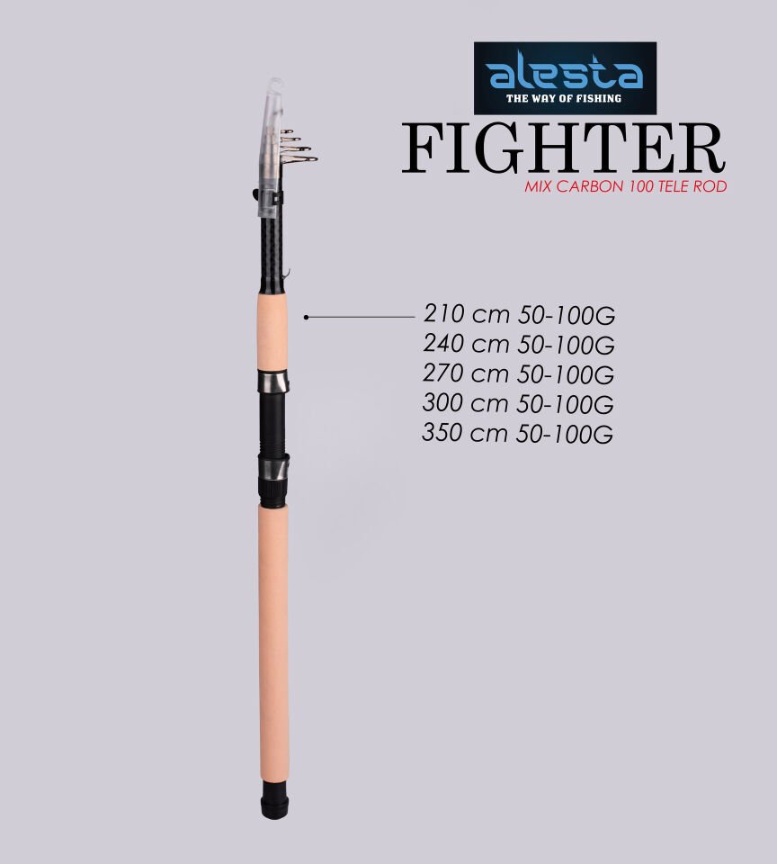 FIGHTER 100 X5000 TELE 300 CM 50-100G MIX KARBON