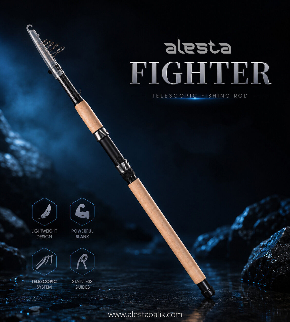FIGHTER 100 X5000 TELE 300 CM 50-100G MIX KARBON