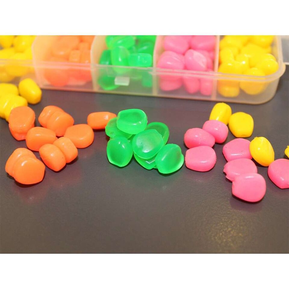 Captain 3496 Pop Corn Silikon Sazan Yemi 100lü Kutuda Color:Mix