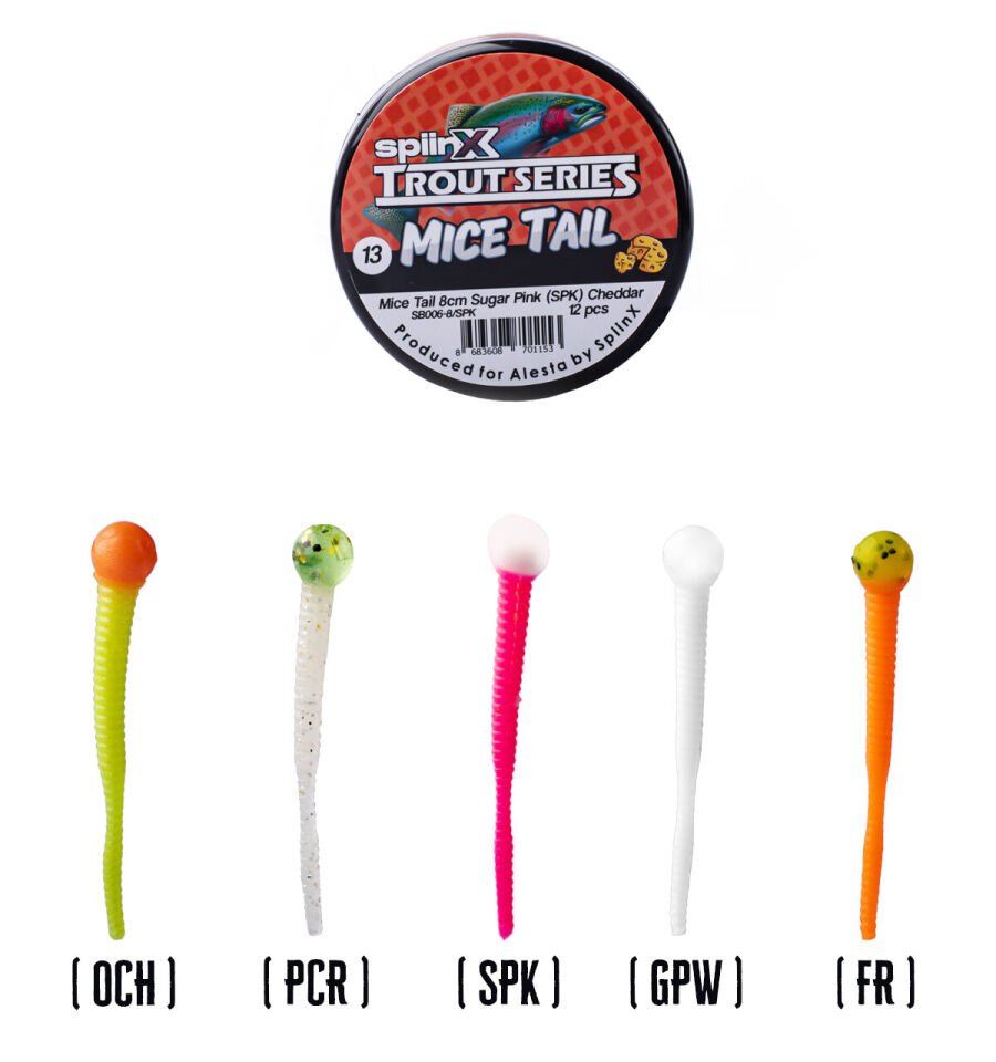 SPIINX MICE TAIL 8CM 12P CHDR-GLOW PEARL WHITE 03