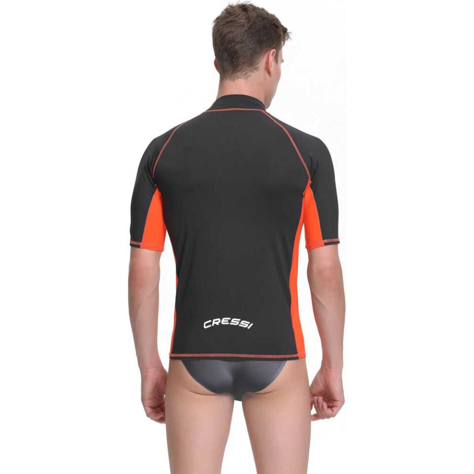 Cressi Rash Guard Man T-Shirt S - NO:2 - BLACK - ORANGE