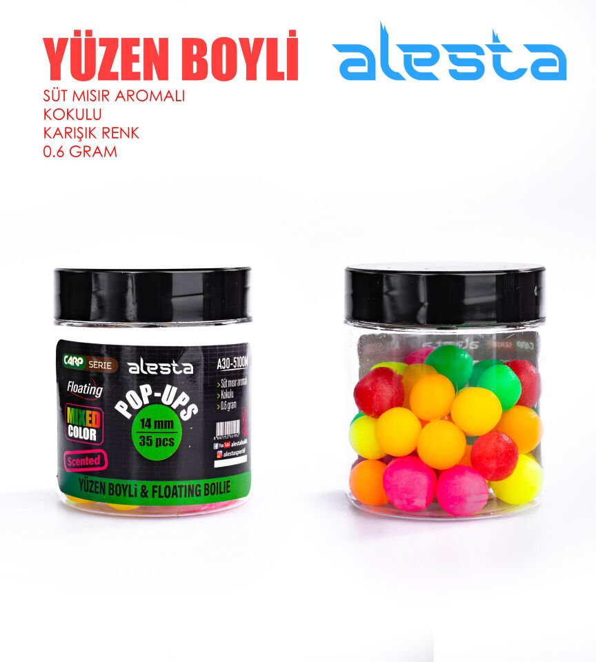 SİLİKON BOYLİ 14MM AROMALI FLOATING KARIŞIK 35P