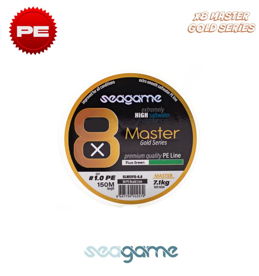 SEAGAME MASTER X8 PE 150M #0.16 FLUO GREEN