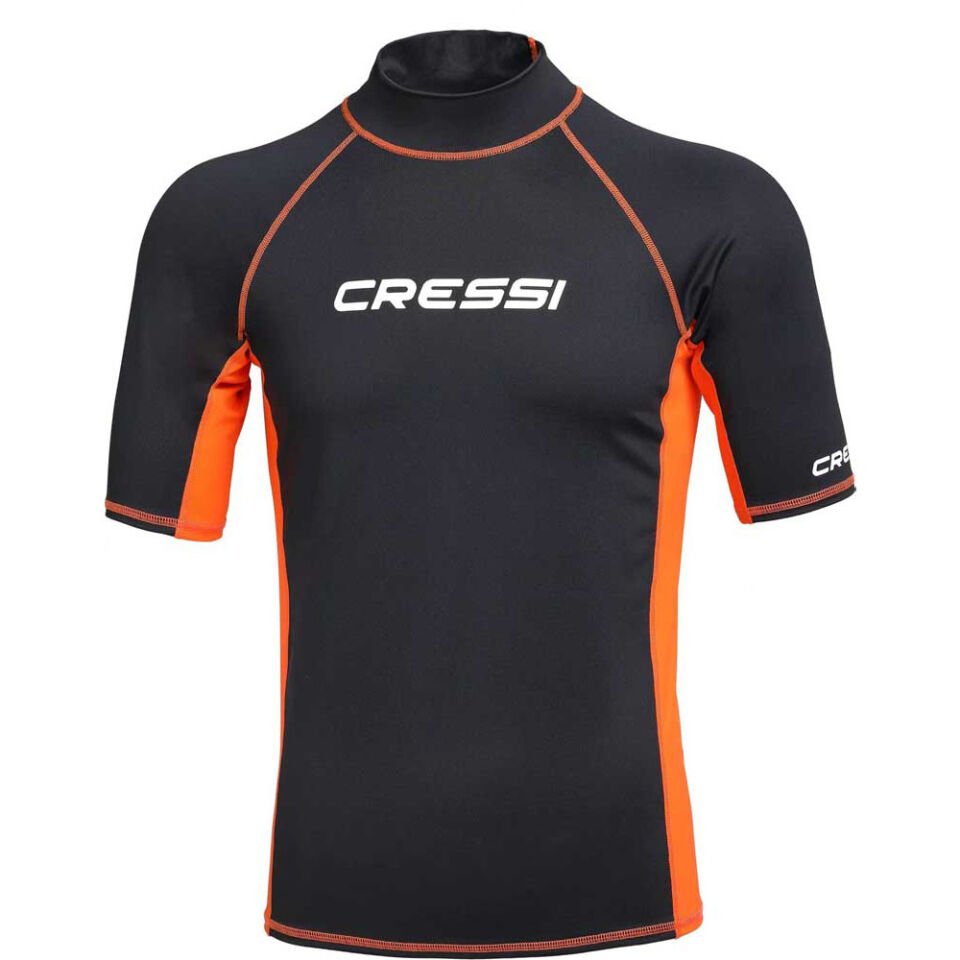 Cressi Rash Guard Man T-Shirt L - NO:4 - BLACK - ORANGE