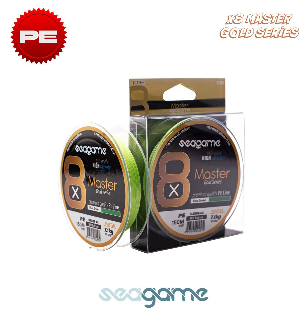 SEAGAME MASTER X8 PE 150M #0.18 FLUO GREEN