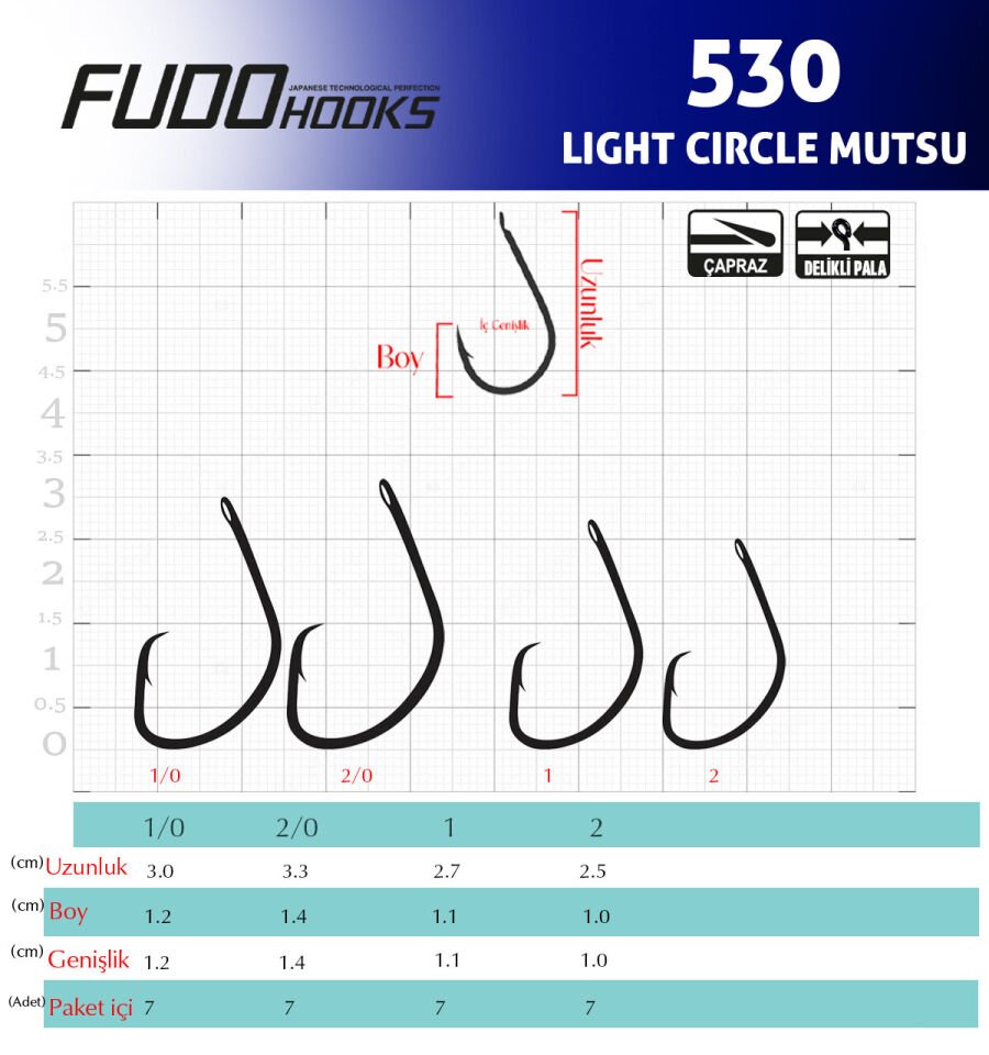 5307 LIGHT CIRCLE MUTSU #2/0 TEFLON 6P