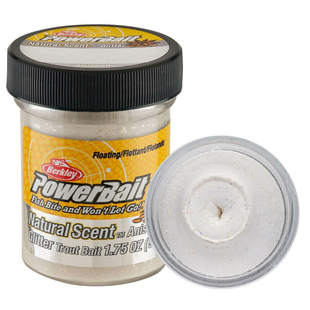 Berkley Powerbait Natural Glitter Trout Bait Aniseed Sahte Yemi WHITE - 50GR