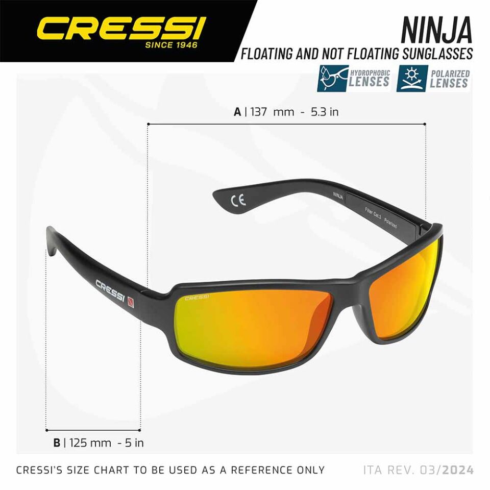 Cressi Ninja Floating Güneş Gözlüğü BLACK/ORANGE LENS