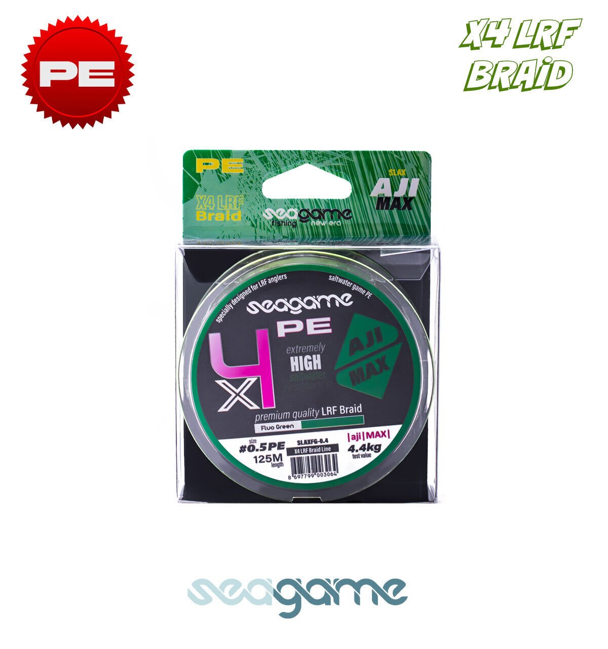 SEAGAME AJI MAX X4 PE 125M #0.5 FLUO GREEN