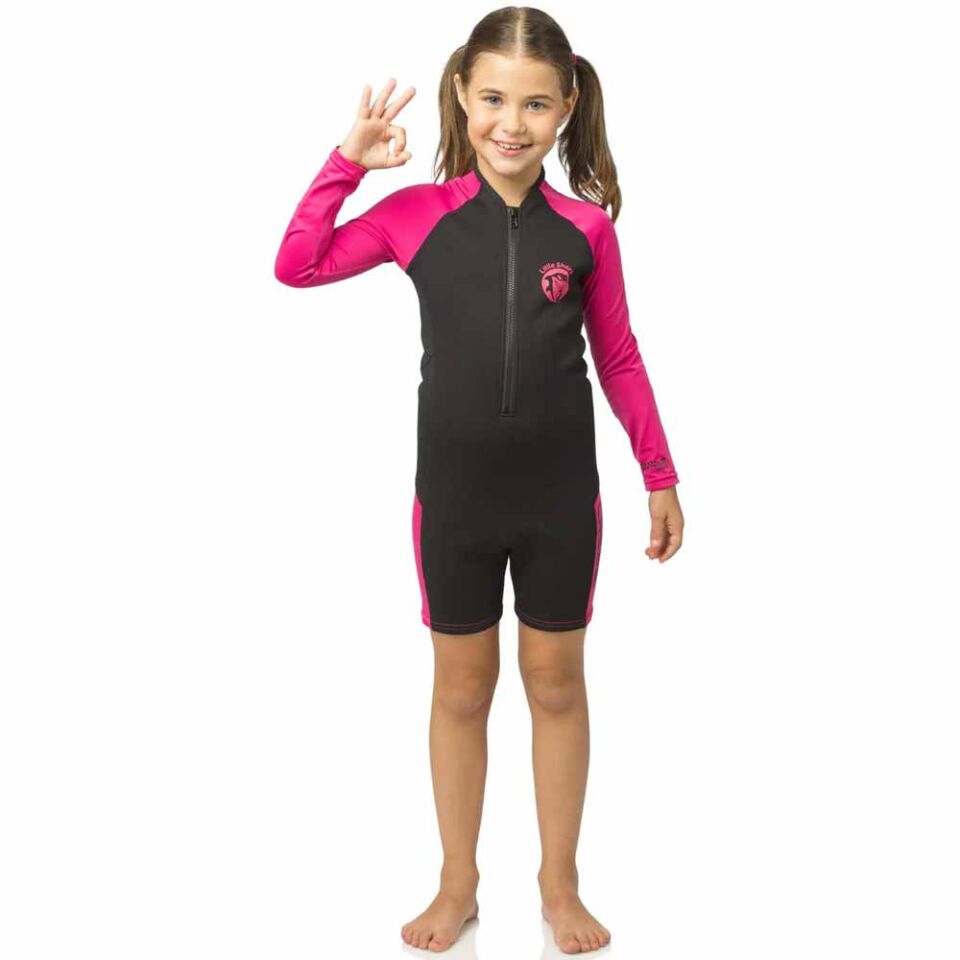 Cressi Little Shark Junior Shorty LS Dalış Elbisesi BLACK / PINK - 2MM - 11/12 YAŞ