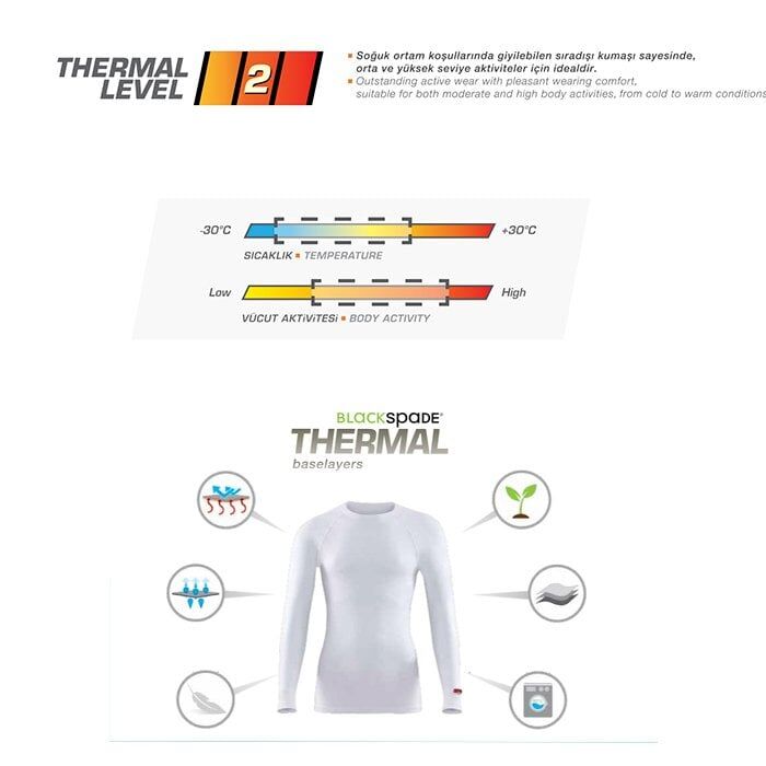 BLACKSPADE Termal Üst İçlik 2. Seviye Beyaz - L
