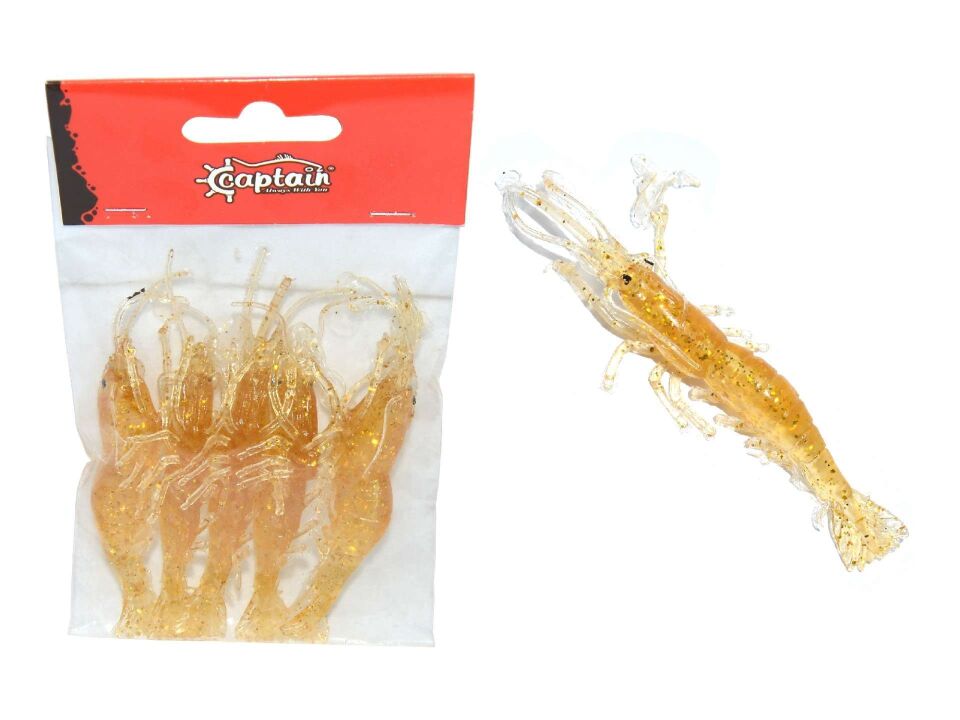 Captain 3061 Silikon Karides 10cm Suni Yem 5li Paket