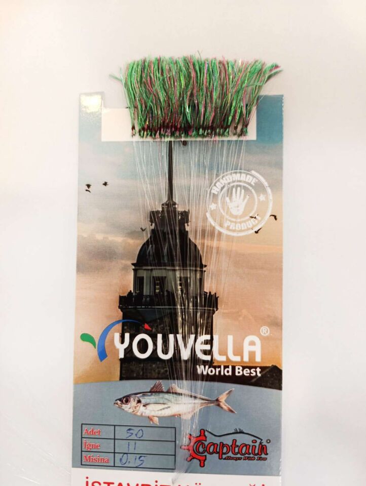 İstavrit Kösteği UV-GLOW Simli Youvella Kartonda 50 İğne 015 mm Köstek 60