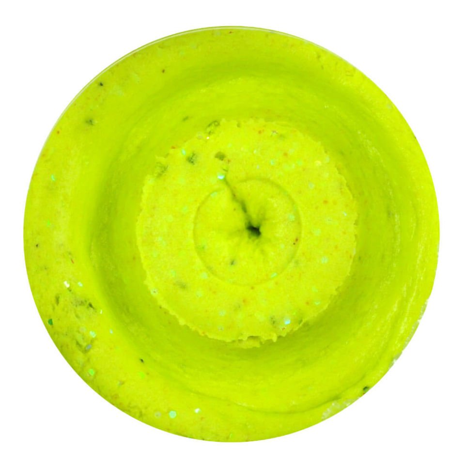 Berkley Gulp Trout Dough Garlic Sahte Yemi CHUNKY CHARTREUSE