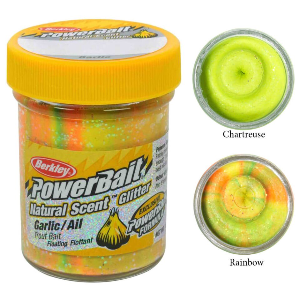 Berkley Powerbait Natural Glitter Trout Bait Garlic Sahte Yemi