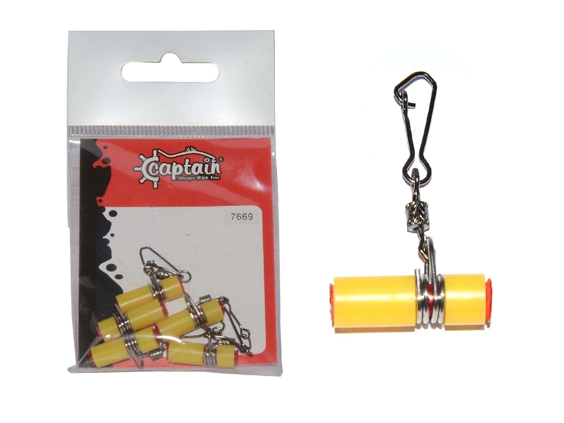 Captain  Surf Atış Klipsi Tube Virbel 5li Set SARI