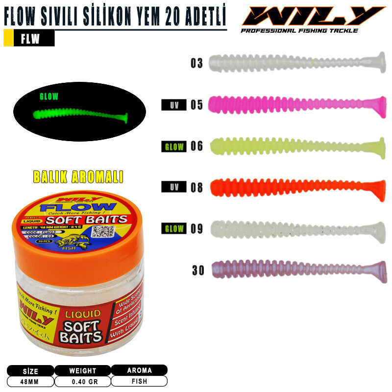 Wily Flow Sıvılı Silikon  48 mm 20 Adetli