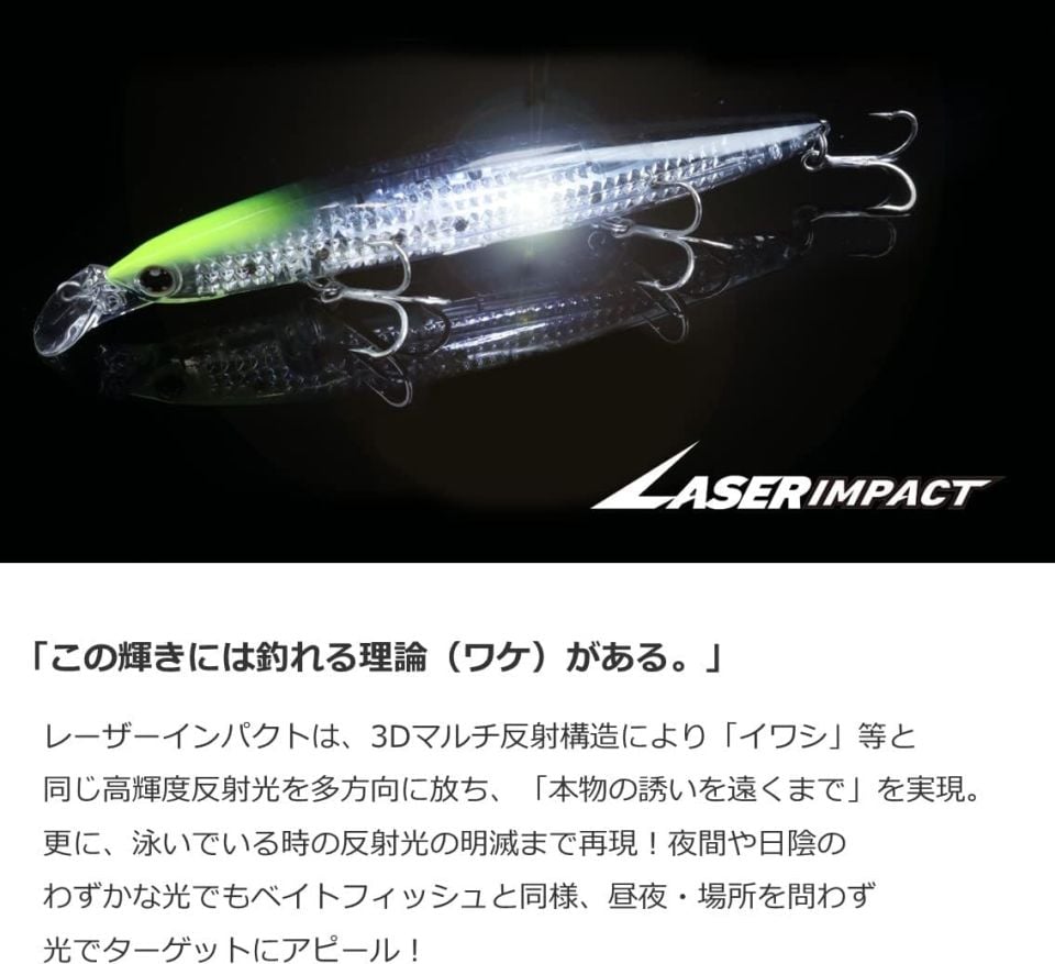 Daiwa Shore Line Shiner Z Vertice R Laser Impact 125S - LI Chart Back