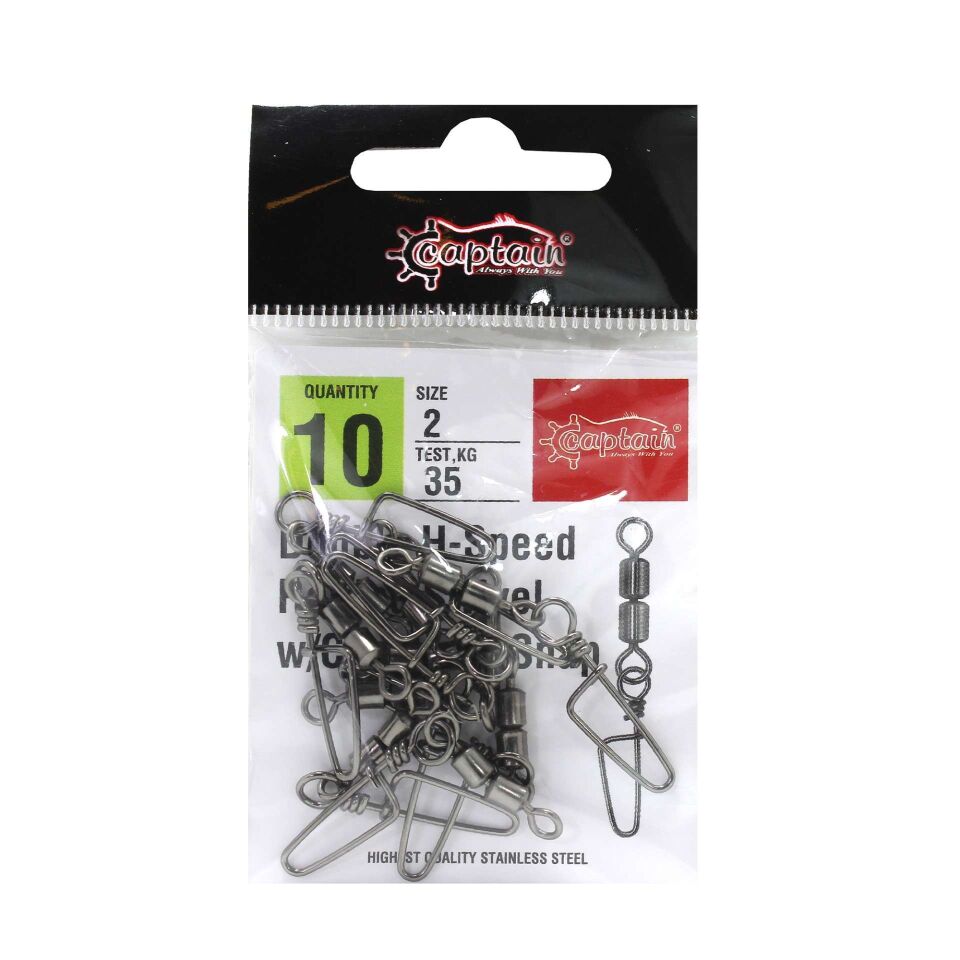 Captain 5038 Double Fırdöndülü Coastlok Klips 10lu Paket Black Nikel