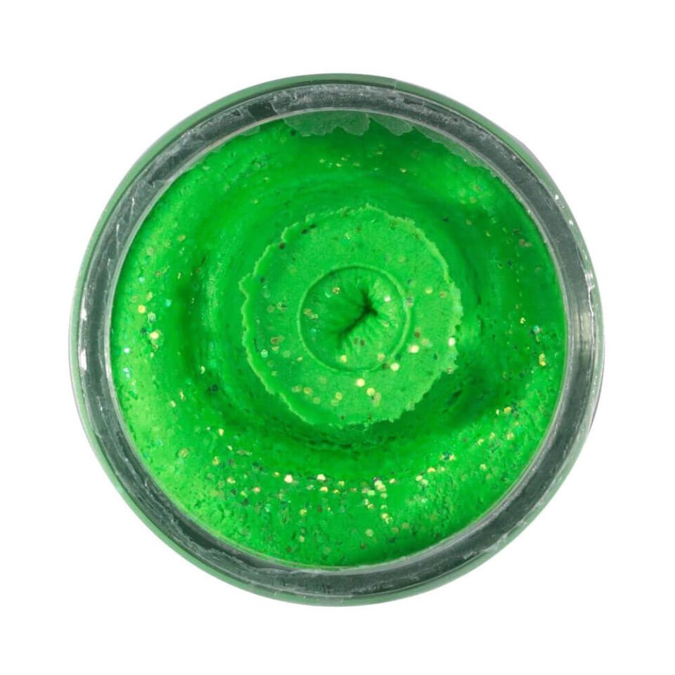 Berkley Powerbait Natural Glitter Trout Bait Garlic Sahte Yemi 50 GR - SPRNG GREEN