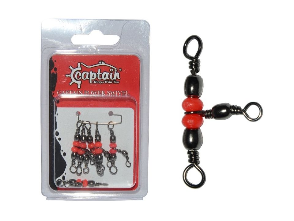 Captain 5129 Üçlü Boncuklu T Fırdöndü 5'li Paket Black Nikel