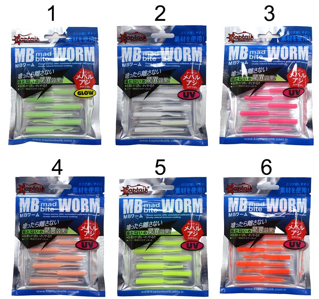 Captain 3520 Mini Worm Floating 5 cm Aromalı LRF Silikon Yem 10'lu