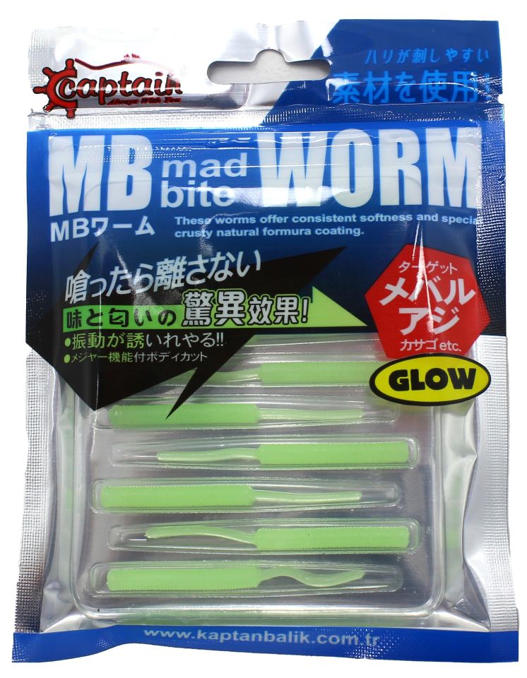 Captain 3520 Mini Worm Floating 5 cm Aromalı LRF Silikon Yem 10'lu