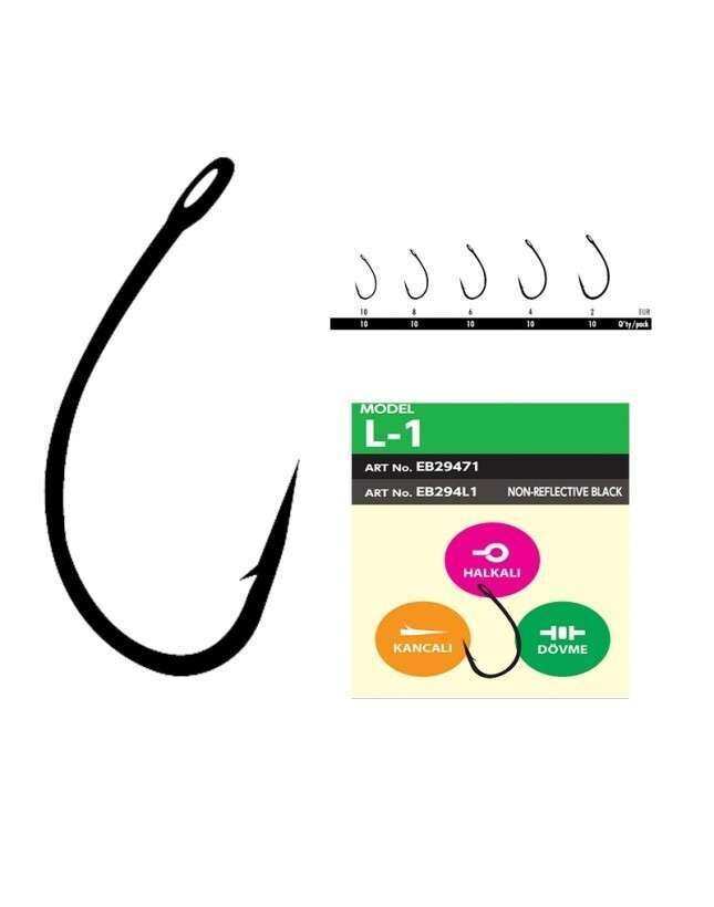 Hayabusa L1 Sazan İğnesi Dövme Teflon Black 10lu Paket