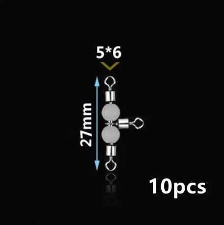 Captain 5049 Üçlü Boncuklu Fırdöndü 10'lu Paket Black Nikel