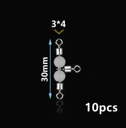 Captain 5049 Üçlü Boncuklu Fırdöndü 10'lu Paket Black Nikel