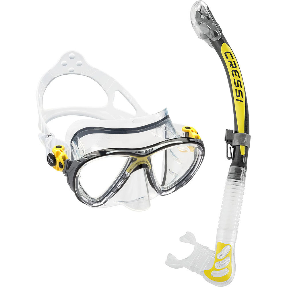 Cressi Big Eyes Evolution Maske Alpha Ultra Dry Şnorkel Seti CLEAR/YELLOW