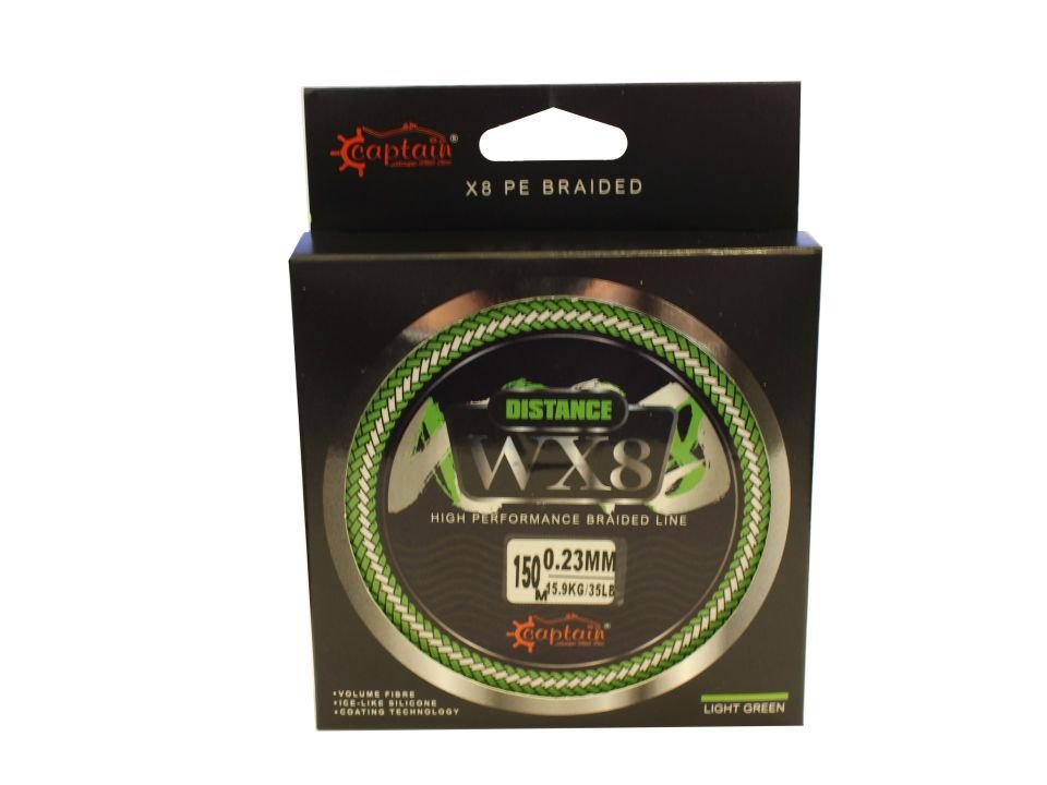 Captain Distance WX8 Örgü Spin İp Misina 150mt Light Green