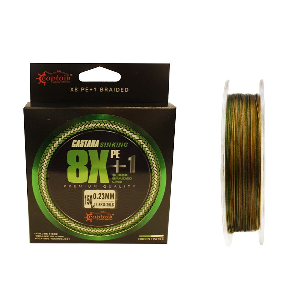 Captain Castana Sinking 8X+1 Silicone Coating İp Misina 150mt Camoo