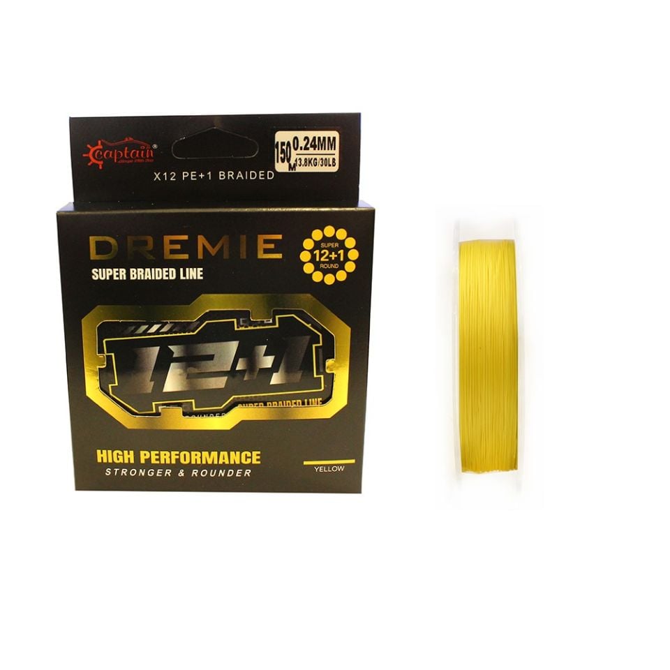 Captain Dremie Rounder 12+1 Spin İp Misina 150mt Yellow