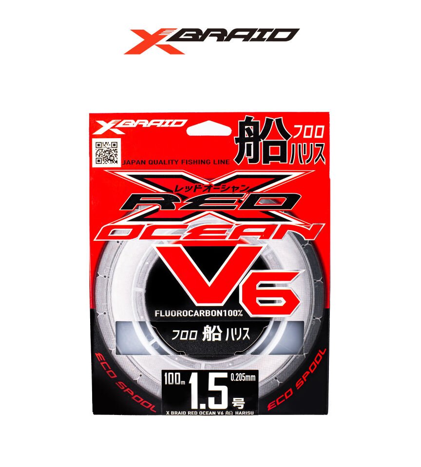 YGK X059 RED OCEAN V6 FC 100M 0.205-2.8KG