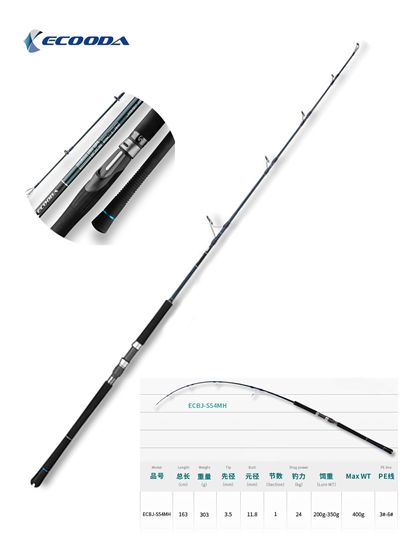 Ecooda Cyan Blue 163cm 200-350g Speed Jigging
