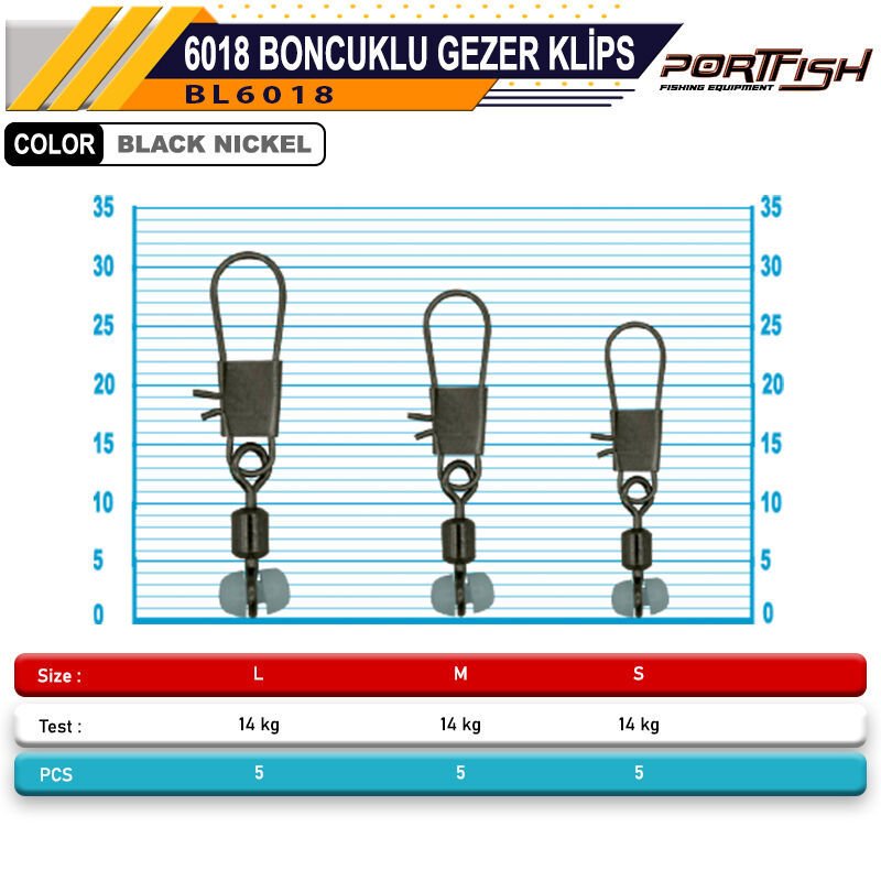 Portfish BL-6018 Boncuklu Gezer Klips