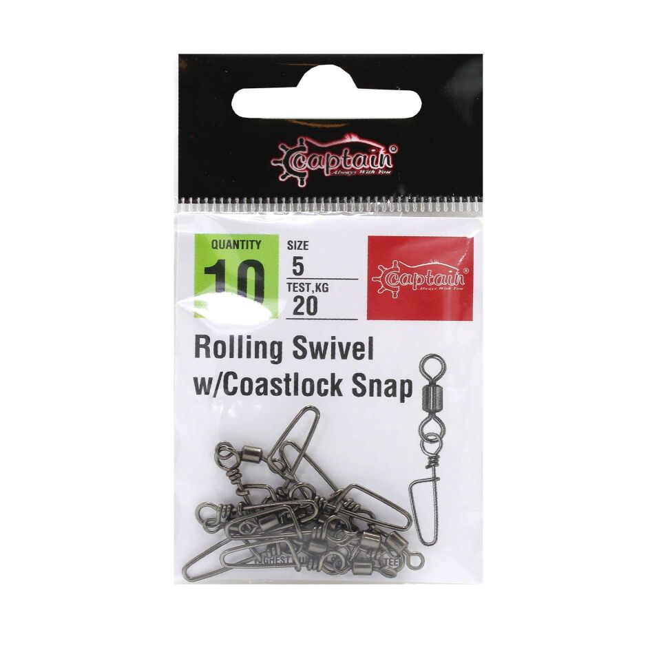 Captain 5032 Coastlock Klips 10lu Paket Black Nikel