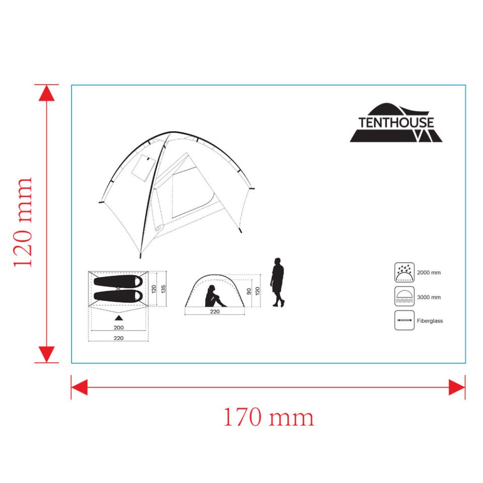 Tenthouse (Auto2) 2 Kişilik Otomatik Çadır (50+145)*240*105 cm