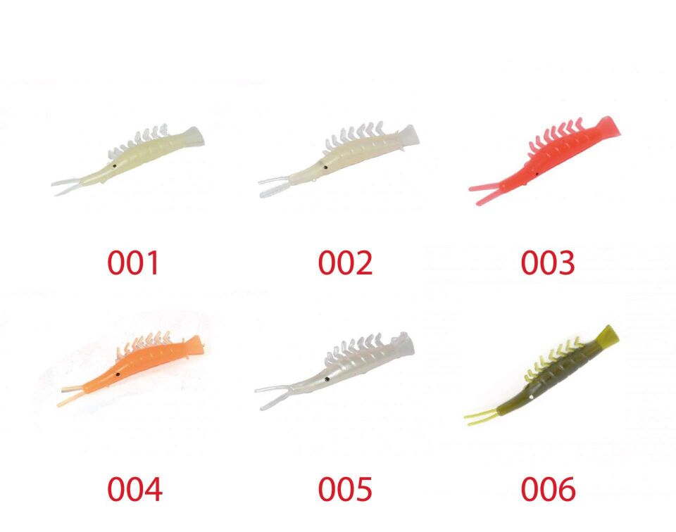 Captain 3052 Silikon Karides 6cm Suni Yem 5li Paket 001