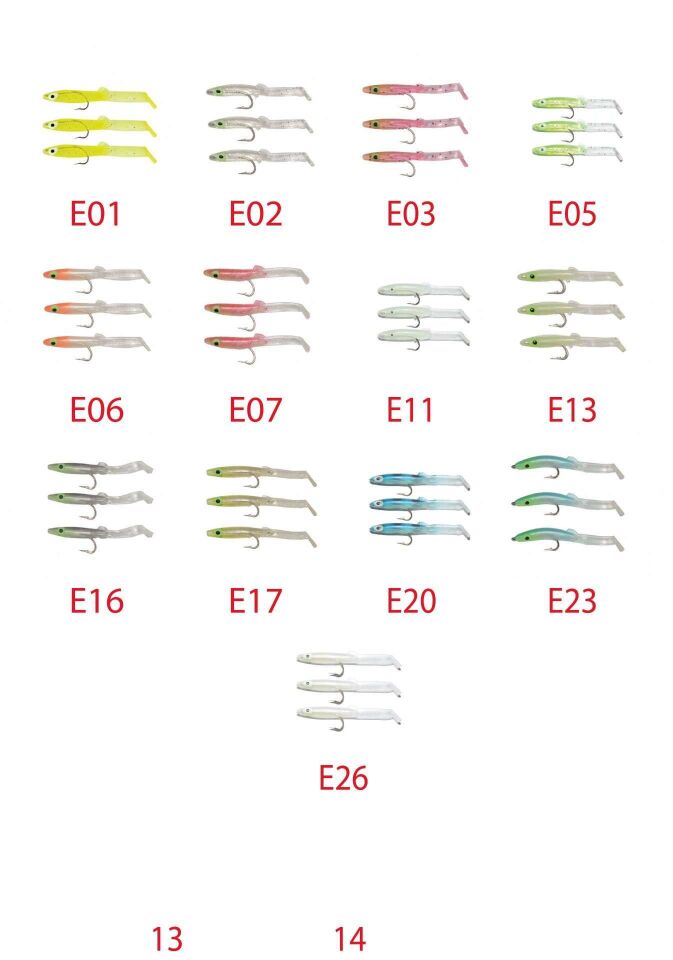 Captain 3525 Eel Fish 75cm Silikon Zargana Suni Yem 3lü Paket
