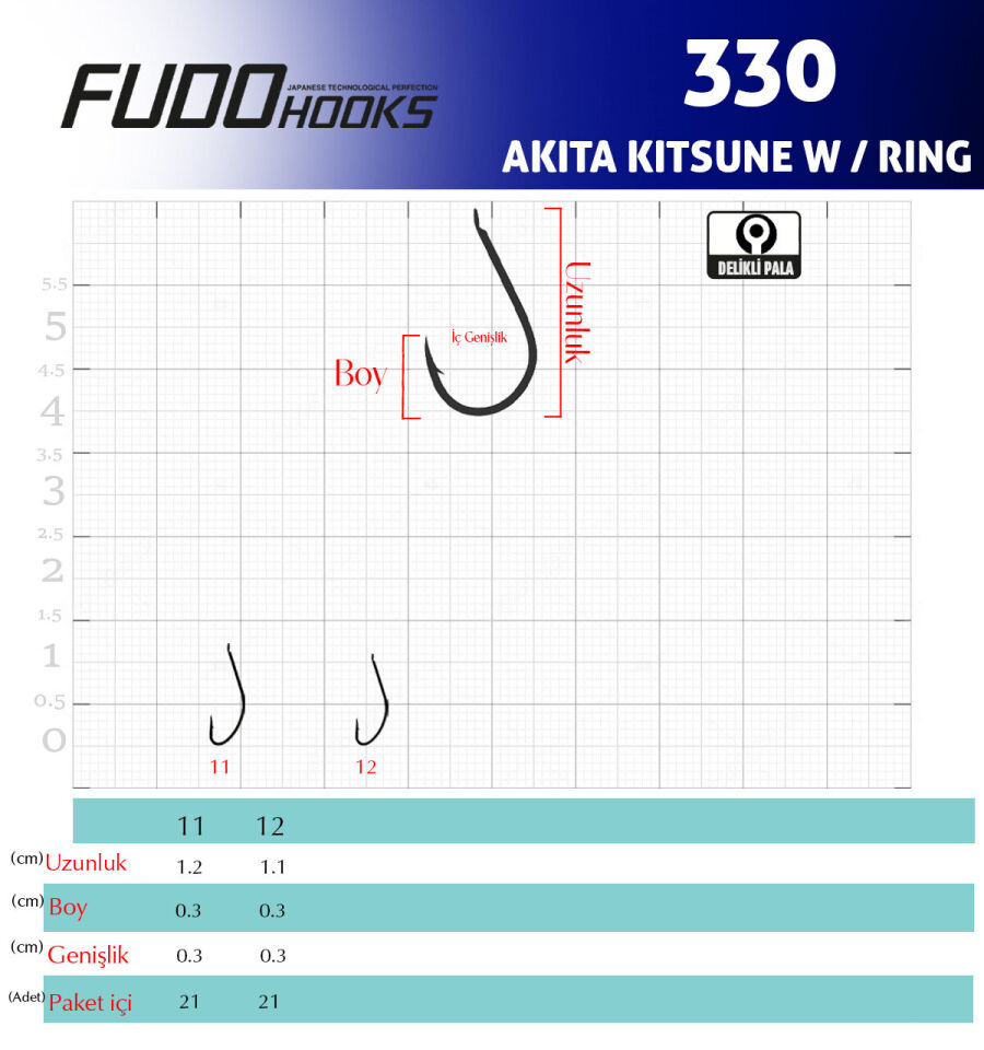3305 AKITA KITSUNE W/ RING #11 MAVI 20P