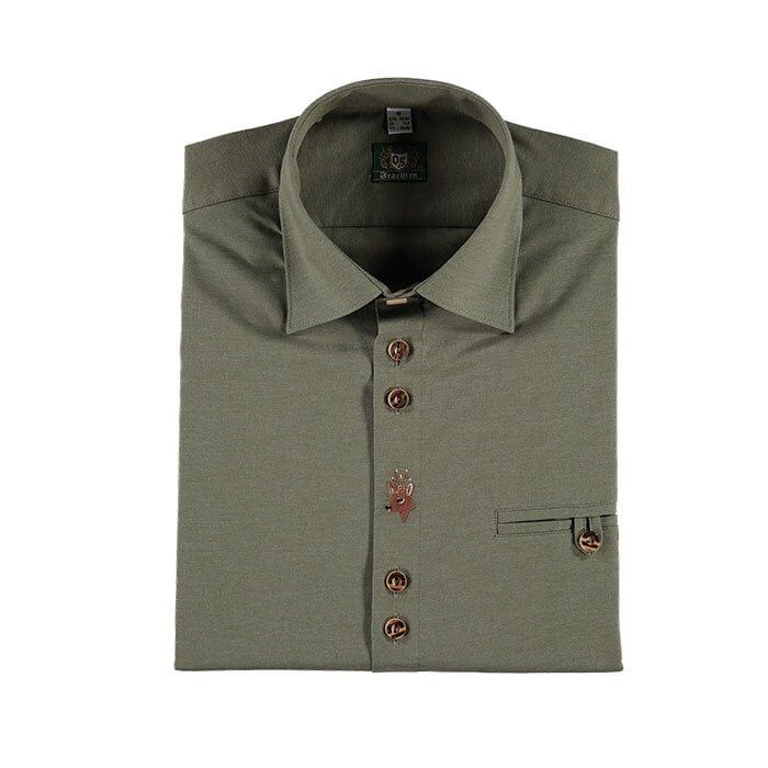 T. OS-Trachten KoyuYeşil Erkek Gömleği Uzun Kol 45/46