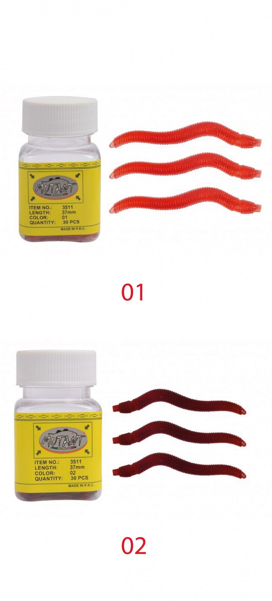 Mutant 3511 Ozmo Aromalı Solucan 4cm Silikon Suni Yem 30'lu Kutu