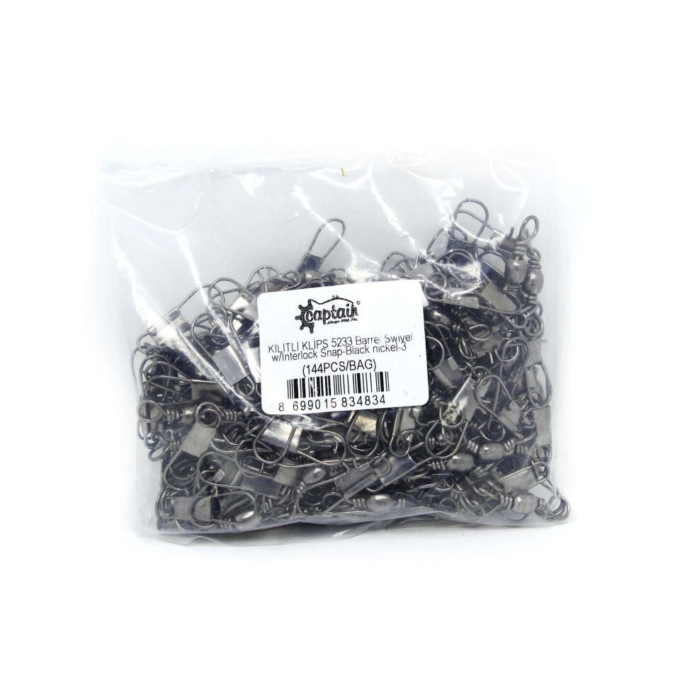 Captain 5233 Kilitli Klips 144lü Paket Black Nikel
