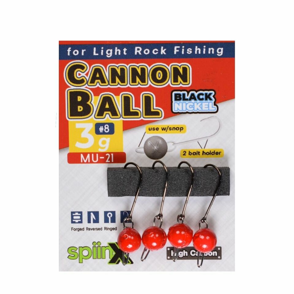 SPIINX CANNON BALL JIGHEAD KIRMIZI 3.5G #6 4P