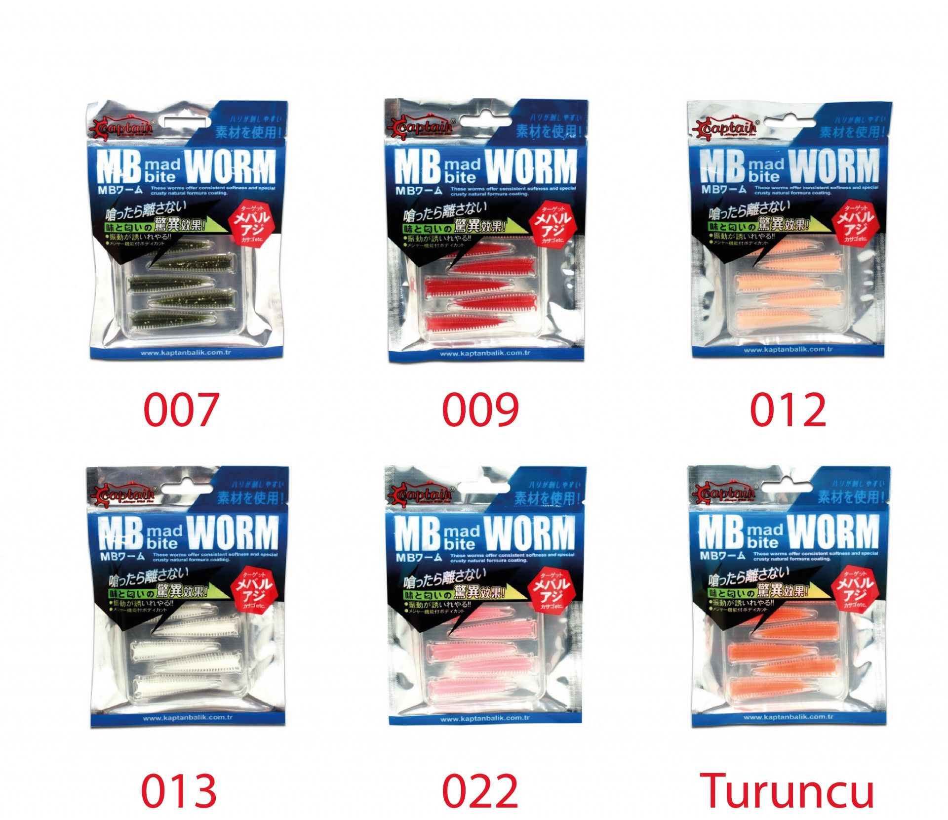 Captain 3518 Mad Bite Earth Worm 4 cm Aromalı LRF Silikon Yem 8'li Set