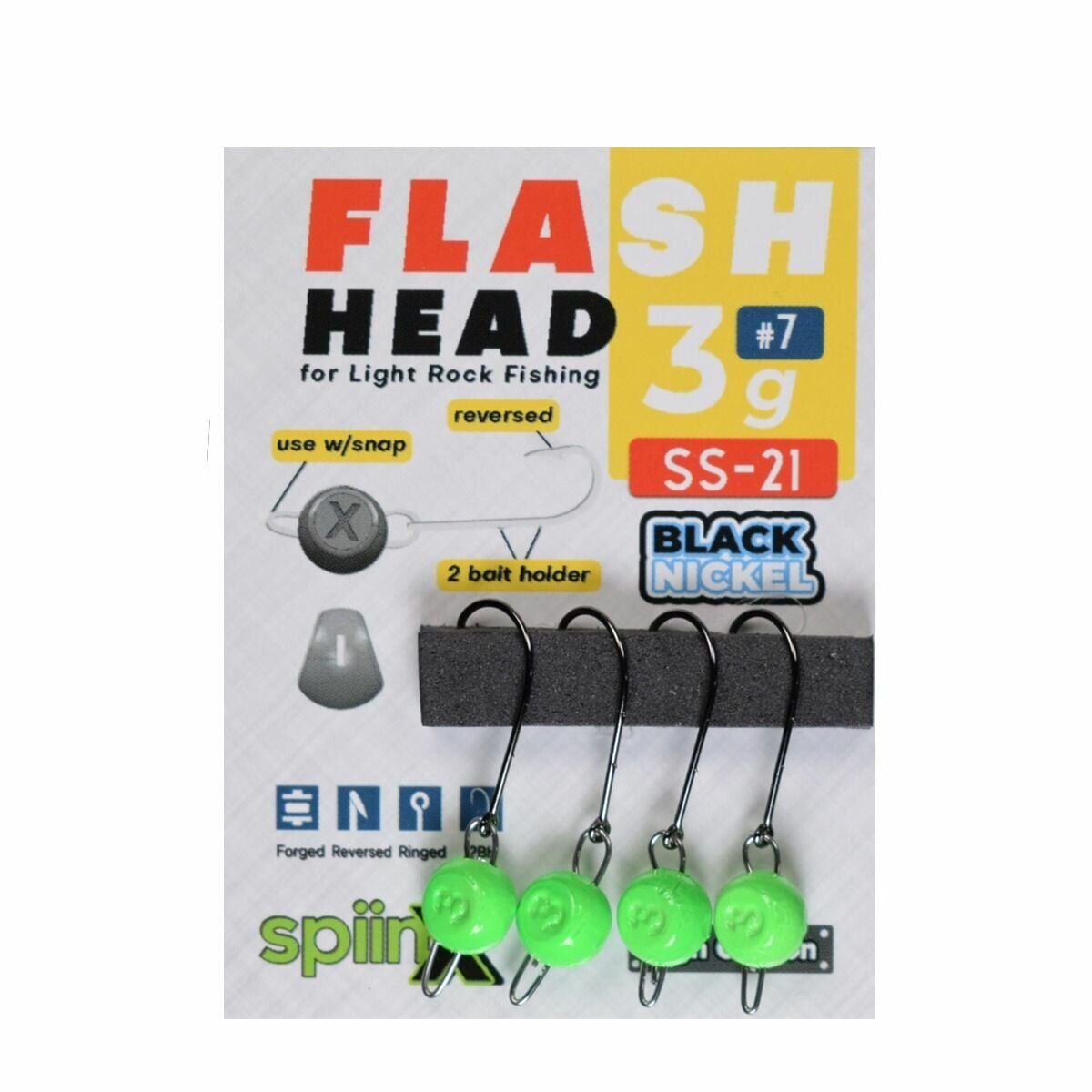 SPIINX FLASH HEAD JIGHEAD UV YEŞİL 5G #7 4P